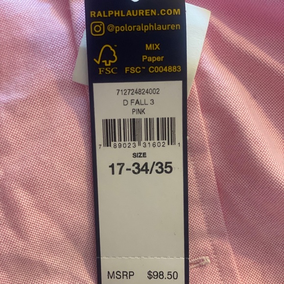 Polo Ralph Lauren Pink Classic Fit Twill Shirt new - Picture 12 of 14